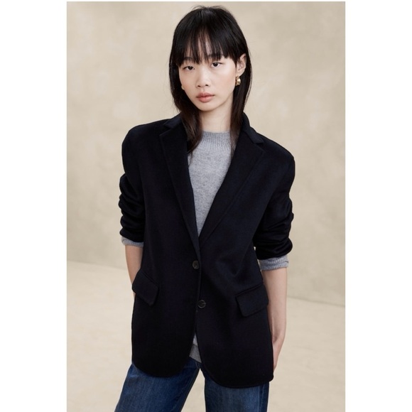 NWT BR Nelli Oversized Double-Faced Transitional Blazer Navy - Size Medium - Picture 1 of 12